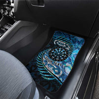 New Zealand Darts Personalised Car Mats Aotearoa Silver Fern Blue Papua Shell Spirit