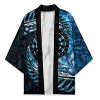 New Zealand Darts Personalised Kimono Aotearoa Silver Fern Blue Papua Shell Spirit - Polynesian Pride