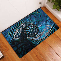 New Zealand Darts Personalised Rubber Doormat Aotearoa Silver Fern Blue Papua Shell Spirit