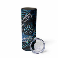New Zealand Darts Personalised Skinny Tumbler Aotearoa Silver Fern Blue Papua Shell Spirit