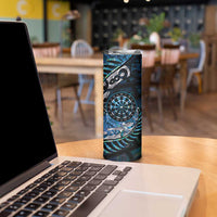 New Zealand Darts Personalised Skinny Tumbler Aotearoa Silver Fern Blue Papua Shell Spirit