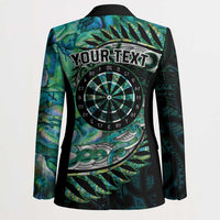 New Zealand Darts Personalised Blazer Aotearoa Silver Fern Green Papua Shell Spirit - Polynesian Pride