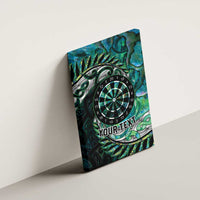 New Zealand Darts Personalised Canvas Wall Art Aotearoa Silver Fern Green Papua Shell Spirit
