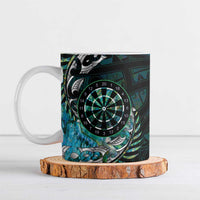 New Zealand Darts Personalised Ceramic Mug Aotearoa Silver Fern Green Papua Shell Spirit - Polynesian Pride