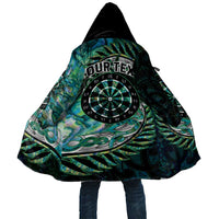 New Zealand Darts Personalised Cloak Aotearoa Silver Fern Green Papua Shell Spirit - Polynesian Pride