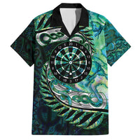 New Zealand Darts Personalised Family Matching Off Shoulder Maxi Dress and Hawaiian Shirt Aotearoa Silver Fern Green Papua Shell Spirit
