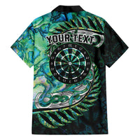 New Zealand Darts Personalised Family Matching Off Shoulder Maxi Dress and Hawaiian Shirt Aotearoa Silver Fern Green Papua Shell Spirit