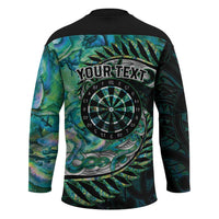 New Zealand Darts Personalised Hockey Jersey Aotearoa Silver Fern Green Papua Shell Spirit - Polynesian Pride