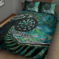 New Zealand Darts Personalised Quilt Bed Set Aotearoa Silver Fern Green Papua Shell Spirit LT9 - Polynesian Pride