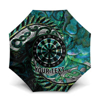 New Zealand Darts Personalised Umbrella Aotearoa Silver Fern Green Papua Shell Spirit LT9 One Size Folded 11.42 inch Opened Diameter 37.4 inch Green - Polynesian Pride
