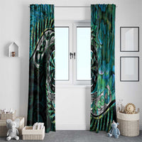 New Zealand Darts Personalised Window Curtain Aotearoa Silver Fern Green Papua Shell Spirit