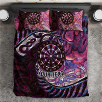 New Zealand Darts Personalised Bedding Set Aotearoa Silver Fern Pink Papua Shell Spirit