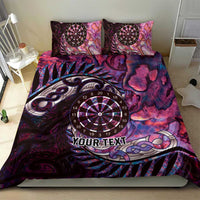 New Zealand Darts Personalised Bedding Set Aotearoa Silver Fern Pink Papua Shell Spirit