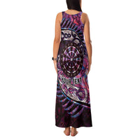 New Zealand Darts Personalised Family Matching Tank Maxi Dress and Hawaiian Shirt Aotearoa Silver Fern Pink Papua Shell Spirit