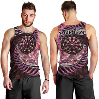 New Zealand Darts Personalised Men Tank Top Aotearoa Silver Fern Pink Papua Shell Spirit