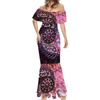 New Zealand Darts Personalised Mermaid Dress Aotearoa Silver Fern Pink Papua Shell Spirit