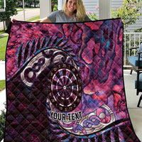 New Zealand Darts Personalised Quilt Aotearoa Silver Fern Pink Papua Shell Spirit