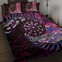 New Zealand Darts Personalised Quilt Bed Set Aotearoa Silver Fern Pink Papua Shell Spirit LT9 Pink - Polynesian Pride