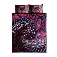 New Zealand Darts Personalised Quilt Bed Set Aotearoa Silver Fern Pink Papua Shell Spirit LT9 - Polynesian Pride