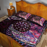New Zealand Darts Personalised Quilt Bed Set Aotearoa Silver Fern Pink Papua Shell Spirit LT9 - Polynesian Pride