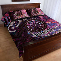 New Zealand Darts Personalised Quilt Bed Set Aotearoa Silver Fern Pink Papua Shell Spirit LT9 - Polynesian Pride