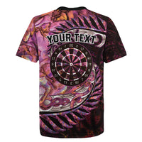 New Zealand Darts Personalised Rugby Jersey Aotearoa Silver Fern Pink Papua Shell Spirit