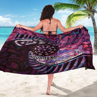 New Zealand Darts Personalised Sarong Aotearoa Silver Fern Pink Papua Shell Spirit