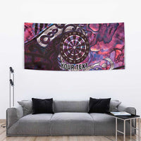 New Zealand Darts Personalised Tapestry Aotearoa Silver Fern Pink Papua Shell Spirit