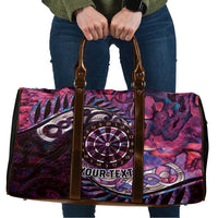 New Zealand Darts Personalised Travel Bag Aotearoa Silver Fern Pink Papua Shell Spirit - Polynesian Pride