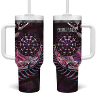 New Zealand Darts Personalised Tumbler With Handle Aotearoa Silver Fern Pink Papua Shell Spirit