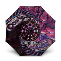 New Zealand Darts Personalised Umbrella Aotearoa Silver Fern Pink Papua Shell Spirit LT9 One Size Folded 11.42 inch Opened Diameter 37.4 inch Pink - Polynesian Pride