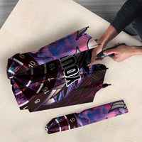New Zealand Darts Personalised Umbrella Aotearoa Silver Fern Pink Papua Shell Spirit LT9 - Polynesian Pride
