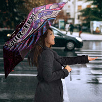 New Zealand Darts Personalised Umbrella Aotearoa Silver Fern Pink Papua Shell Spirit LT9 - Polynesian Pride