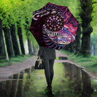New Zealand Darts Personalised Umbrella Aotearoa Silver Fern Pink Papua Shell Spirit LT9 - Polynesian Pride