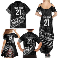 New Zealand Indigenous-Maori Rugby Custom Family Matching Summer Maxi Dress and Hawaiian Shirt