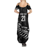 New Zealand Indigenous-Maori Rugby Custom Family Matching Summer Maxi Dress and Hawaiian Shirt