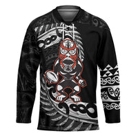 New Zealand Indigenous-Maori Rugby Custom Hockey Jersey LT9 Unisex Black - Polynesian Pride