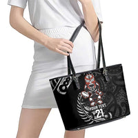 New Zealand Indigenous-Maori Rugby Custom Leather Tote Bag