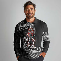 New Zealand Indigenous-Maori Rugby Custom Long Sleeve Polo Shirt