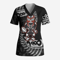 New Zealand Indigenous-Maori Rugby Custom Scrub Top - Polynesian Pride