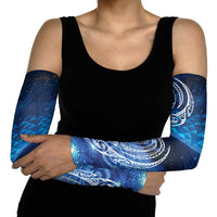 New Zealand Matariki Arm Sleeves Taniko Aramoana With Koru Galaxy Sky Night - Polynesian Pride