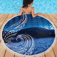 New Zealand Matariki Beach Blanket Taniko Aramoana With Koru Galaxy Sky Night