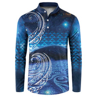 New Zealand Matariki Button Sweatshirt Taniko Aramoana With Koru Galaxy Sky Night