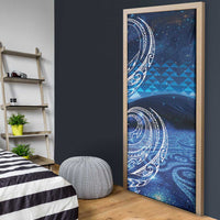 New Zealand Matariki Door Cover Taniko Aramoana With Koru Galaxy Sky Night - Polynesian Pride