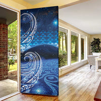 New Zealand Matariki Door Cover Taniko Aramoana With Koru Galaxy Sky Night - Polynesian Pride