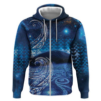 New Zealand Matariki Hoodie Taniko Aramoana With Koru Galaxy Sky Night