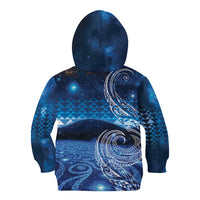 New Zealand Matariki Kid Hoodie Taniko Aramoana With Koru Galaxy Sky Night