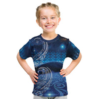New Zealand Matariki Kid T Shirt Taniko Aramoana With Koru Galaxy Sky Night