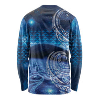 New Zealand Matariki Long Sleeve Shirt Taniko Aramoana With Koru Galaxy Sky Night