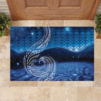 New Zealand Matariki Rubber Doormat Taniko Aramoana With Koru Galaxy Sky Night